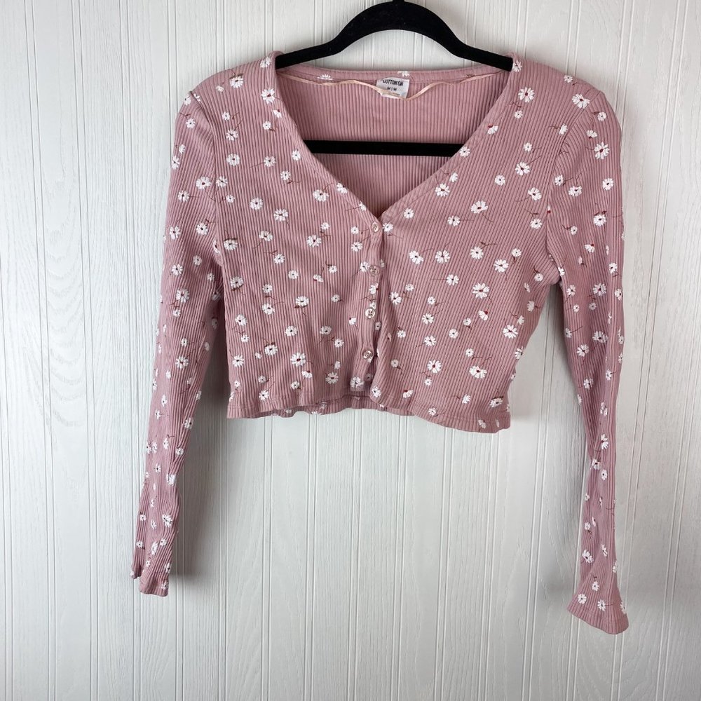 Cotton On ‎ ribbed floral print crop tip size medium